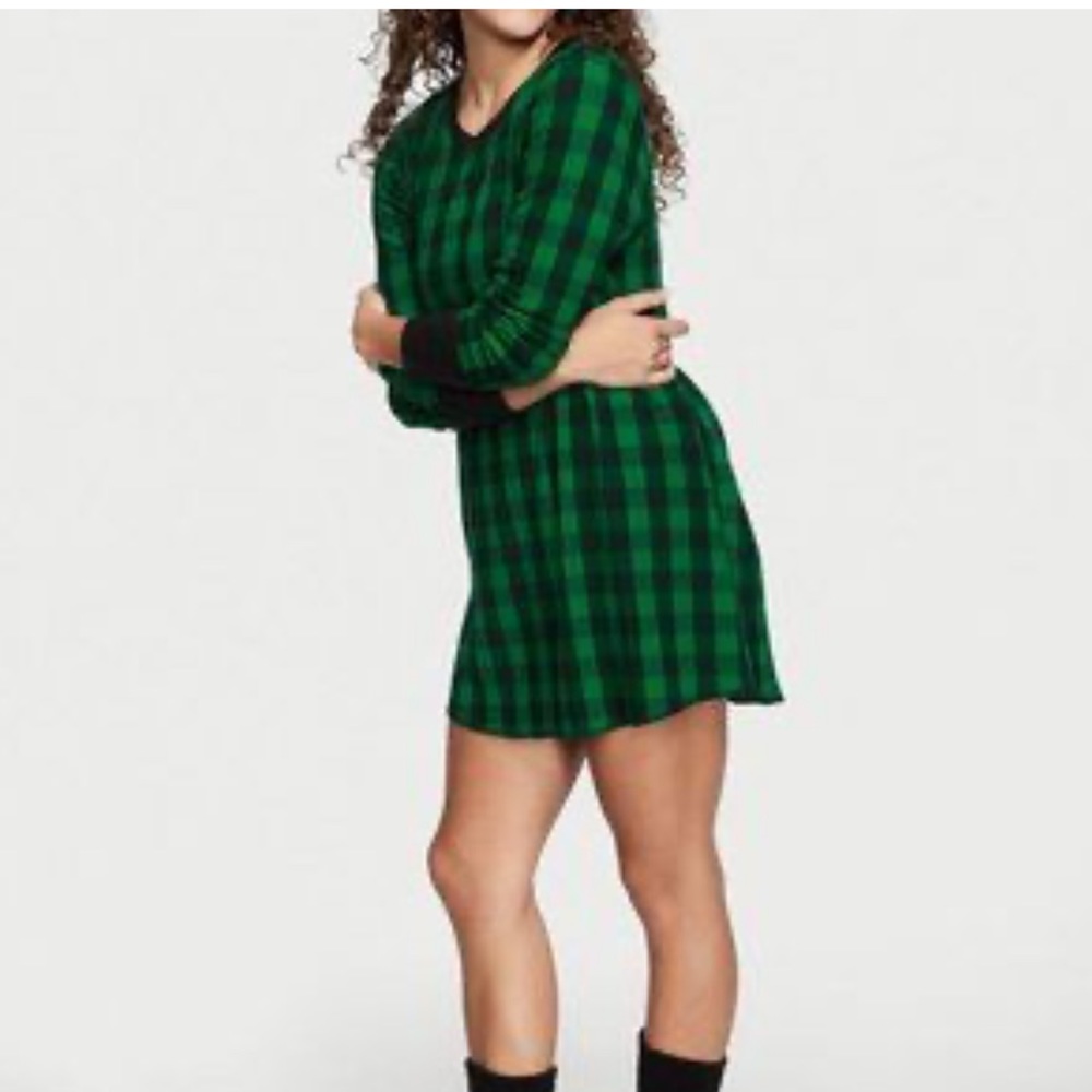 🌲victoria’s secret plaid pj dress